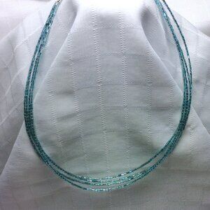 No 1296 Pretty handmade minimalist necklace made from 2-3 mm Czech glass beads